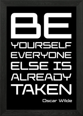 ''Be Yourself'' Oscar Wilde Zitat gerahmtes Wandbild Poster Leinwanddruck Bild