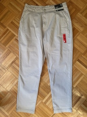 NEW Denim Co. Primark Cares Casual Chino Pants Women's Size 12 Light Grey NWT