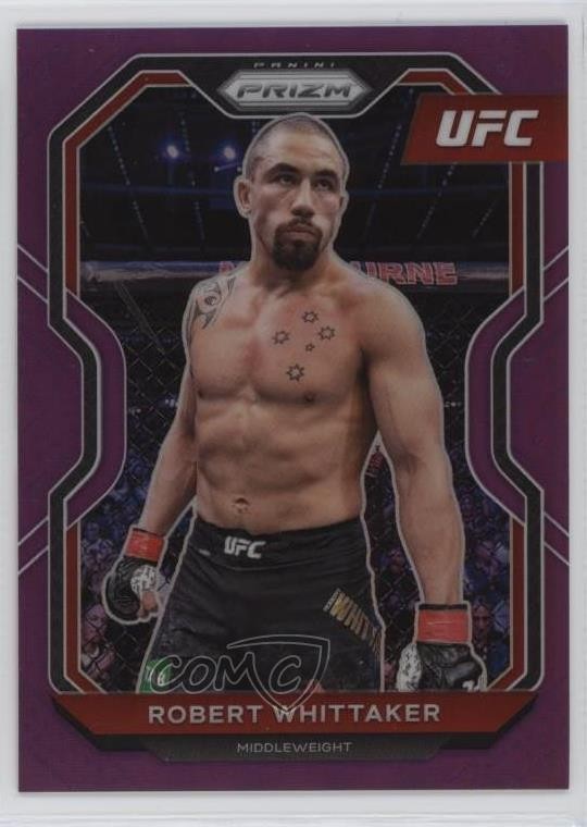 2021 Panini Prizm UFC Purple Prizm 26/149 Robert Whittaker #11 6u3
