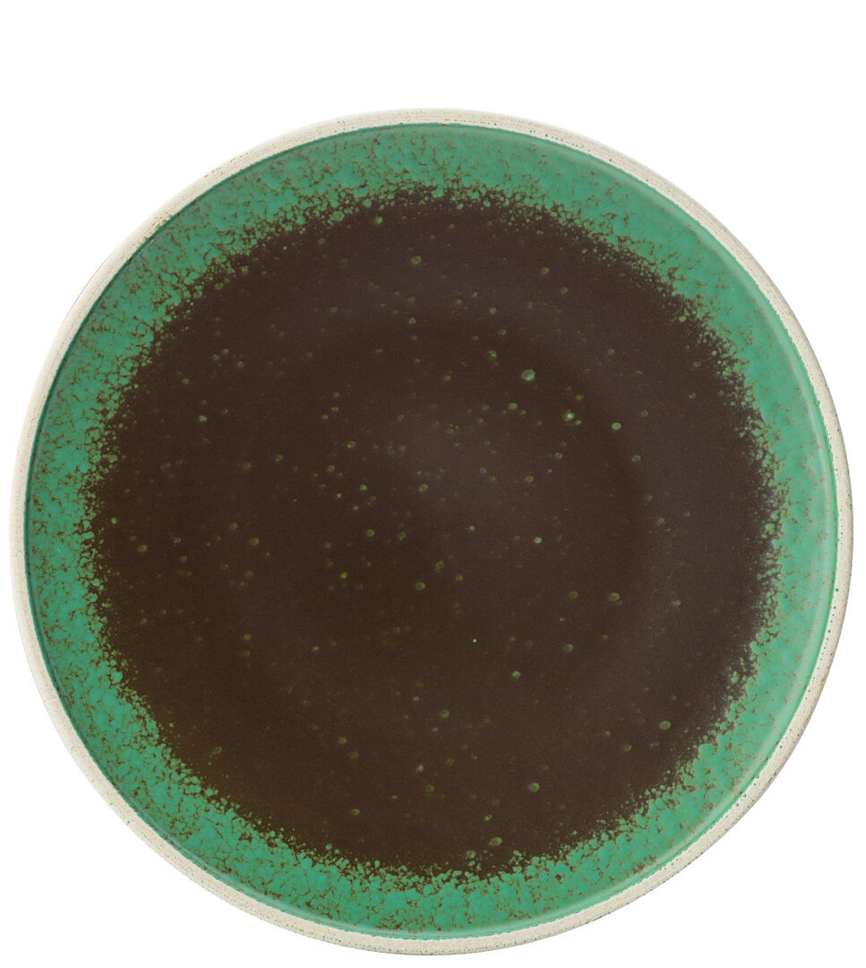 Pistachio Plate Brown, Green Tableware Porcelain Serving 10"" (25.5Cm) Pack Of 6