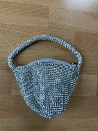 Gay Le Crossbody-Bag Schwarz Glitzer Gebraucht + Mini Tasche Strass Silber - Bild 7 von 9