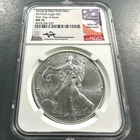 2019(W) Silver Eagle NGC MS70, MERCANTI Hand Signed, First Day of Issue (88315)