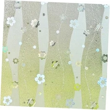 Window Privacy Film 3D Flower No Glue Decorative Stained Glass Door Film 