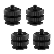 Camera Hot Shoe Mount 4 Pack to 1/4"-20 Tripod Screw Adapter Flash Shoe Mou...