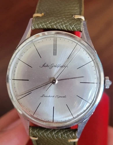SEIKO GOLDFEATHER DIASHOCK 25J SS JAPAN MENS WATCH