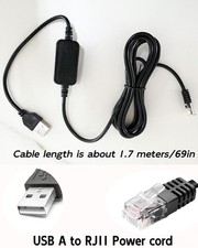 1.7m /5.57ft USB A to RJ11 Power Cord Compatible with Uniden Radar Detectors ...