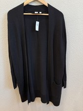 NWT GAP  Bella Open Third  Cardigan Open Front Long Line Black Small