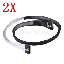 2PCS SFF 8654 8i 74 Pin PCIe4.0 Slim SAS Male Male Server Data Cable 80cm
