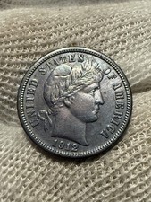 1912-P Barber Dime - Better Date - Pretty Choice AU+ Coin - FREE SHIP Original