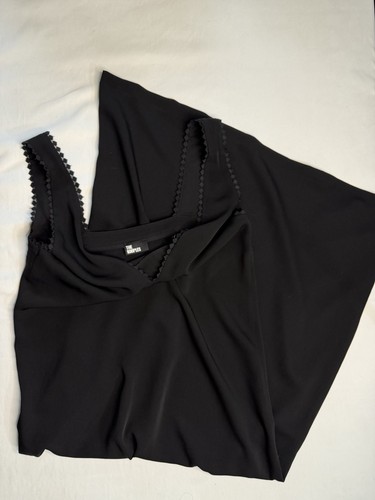 The Kooples Black Lace Trim Sleeveless V-Neck Maxi Dress Size 1