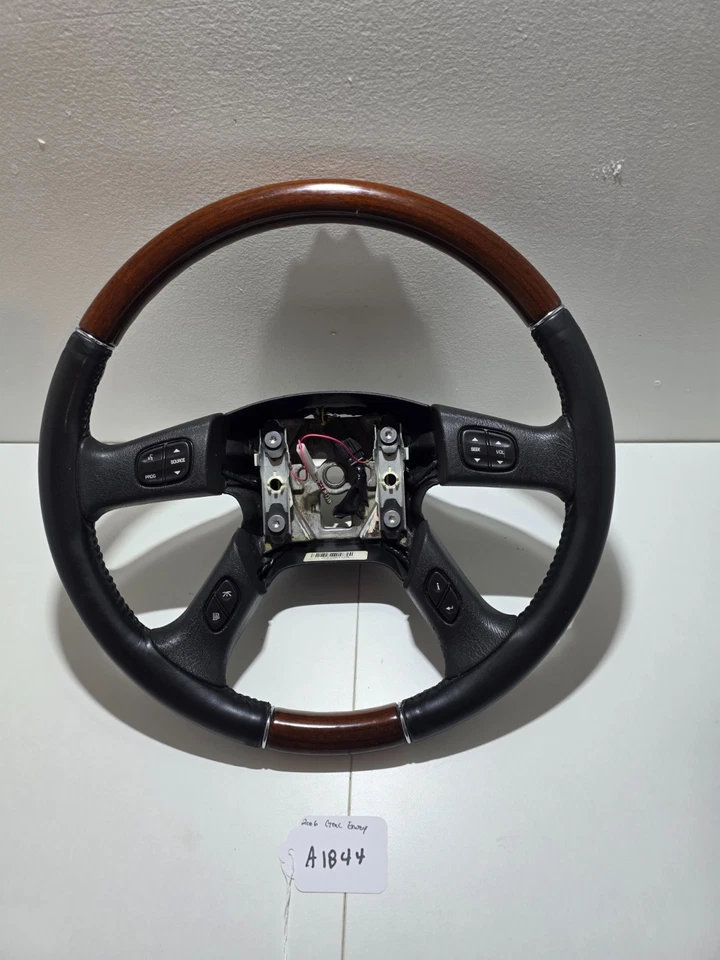 💎完好!💎 2003 - 2006 年 GMC ENVOY Escalade 乌木皮革木纹方向盘 — 第 2/4 张图片