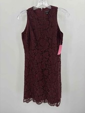 Pre-Owned Ann Taylor Red Size 4P Lace Short Sleeveless Dress