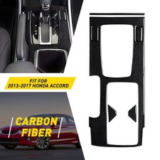 Carbon Fiber Black Gear Shift Panel Frame Cover Trim For Honda Accord 2013-2017