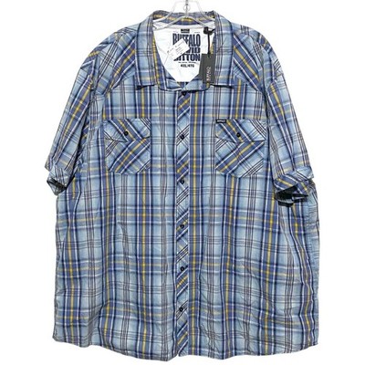 Buffalo David Bitton Twilight 2 Pocket Plaid Button Shirt 4XL Casual Western NWT