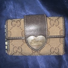 Authentic Gucci Heart Monogram Key Holder Case 6 Keys Vintage