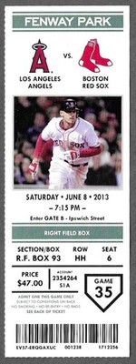 June 8 2013 Boston Red Sox vs Los Angeles Angels ticket stub