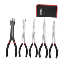   ALWALKEE 5-Piece Long-Arm Needle-Nose Pliers Set with Diagonal Cutting Pliers