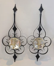 Vintage Set Of MCM Wall Sconces Candle Holders Atomic Approximately 18" x 7 1/2"