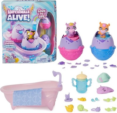 Hatchimals Alive, Make a Splash Playset with 15 Accessories New