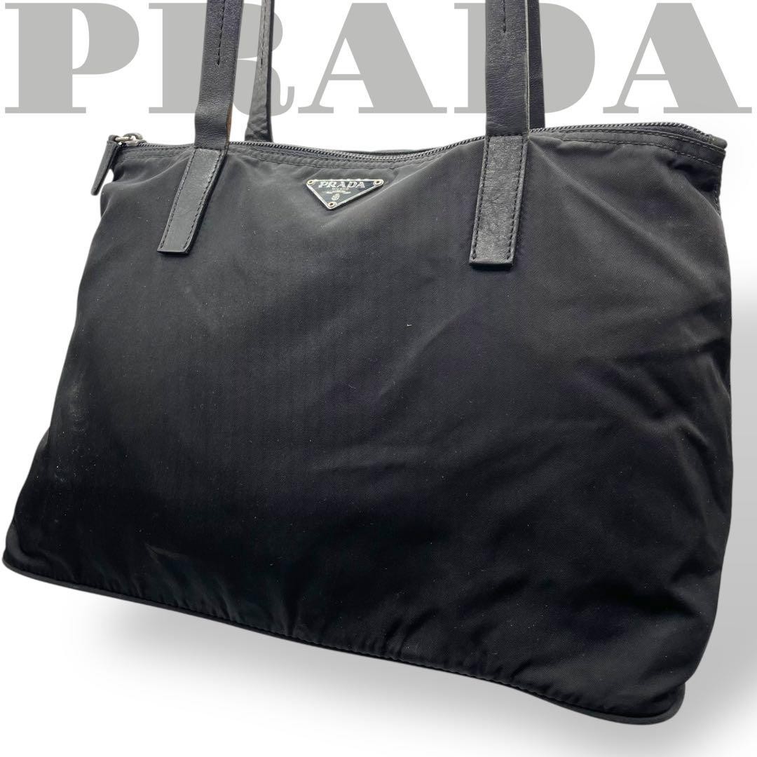 Prada Black Nylon Tessuto Tote Bag From Japan