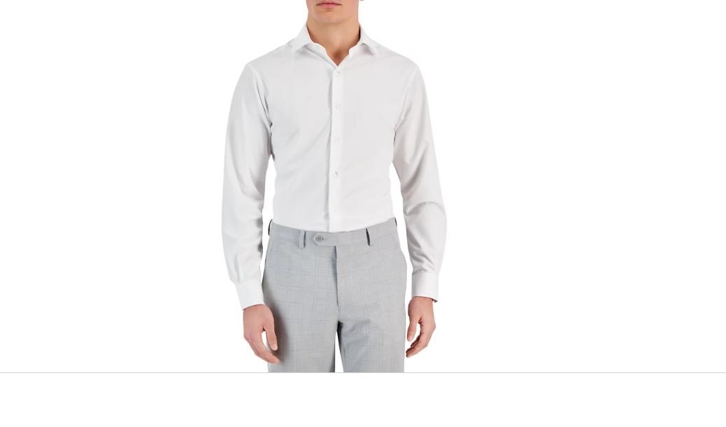 Alfani Mens Regular Fit 4-Way Stretch Dress Shirt - White Medium 10590₽