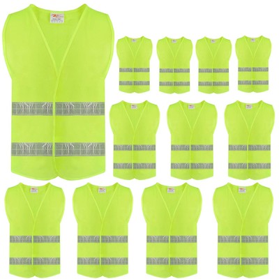 Normal Visibility Safety Vests,12 Pcs, Adjustable Size,Lightweight Mesh Fabri...