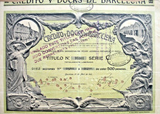 Credito y Docks de Barcelona hist. Aktie Barcelona 1910 Spanien Cataluna Schiff