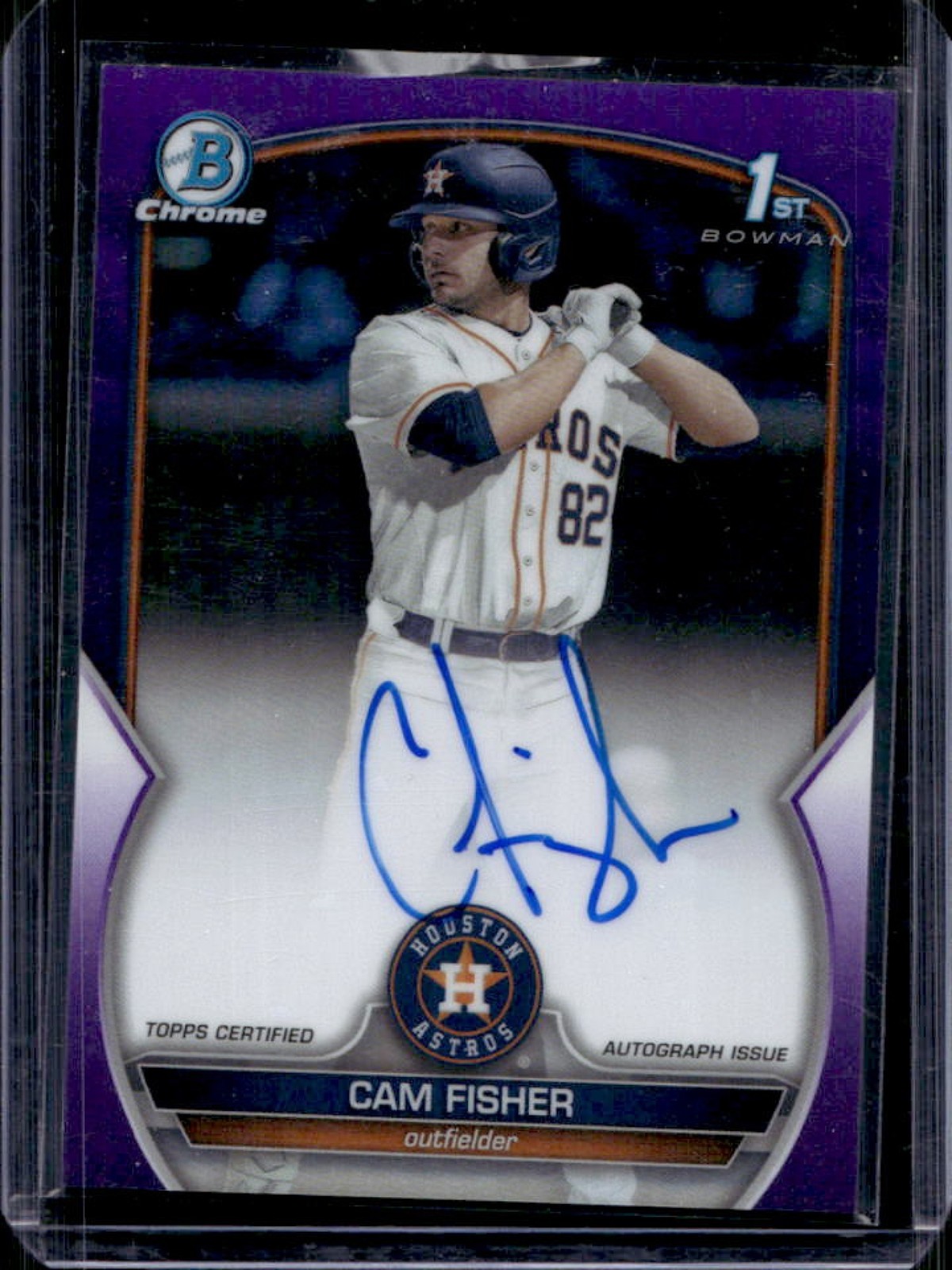2023 Bowman Draft Cam Fisher Chrome Auto Purple Refractor 1st #/250 Astros
