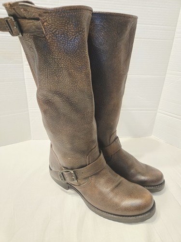 FRYE Damen 77609 Veronica lässige Lederreitstiefel dunkelbraun Größe 9 B Y2k