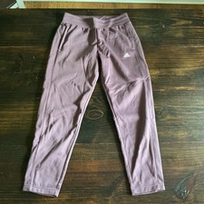 Adidas Womens Mauve Purple Fleece Lined Joggers Tapered Leg Sweatpants Size M