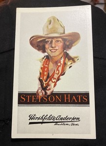 Stetson Hats Hirshfeld's Anderson Advertising Non-Sports Blotter, Cowgirl, Paper