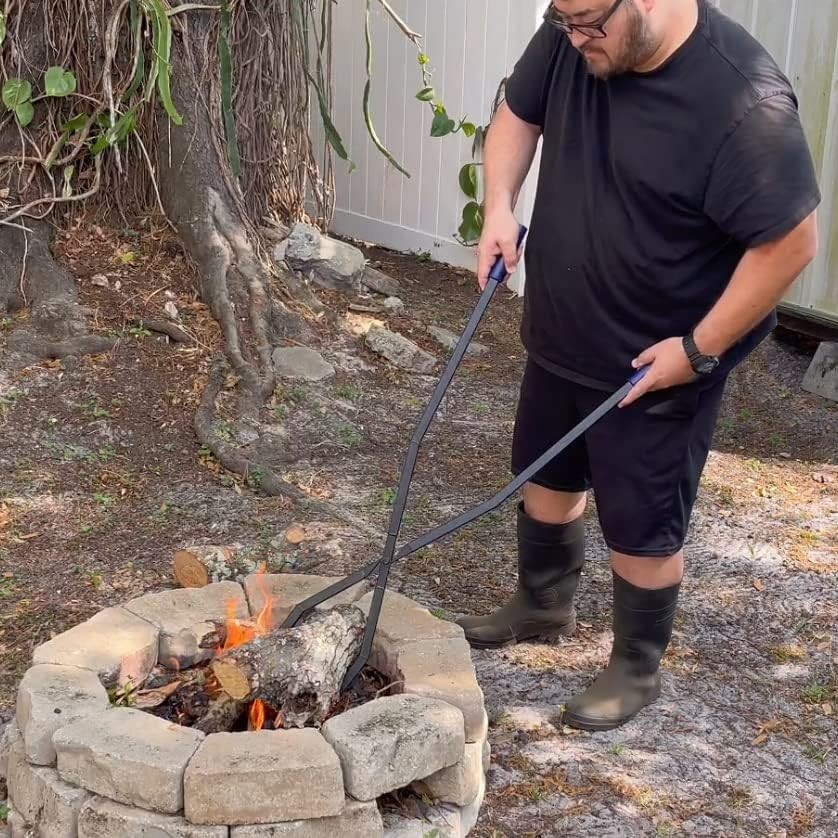 40'' Fire Tongs for Fire Pit Firewood Grabber Tool