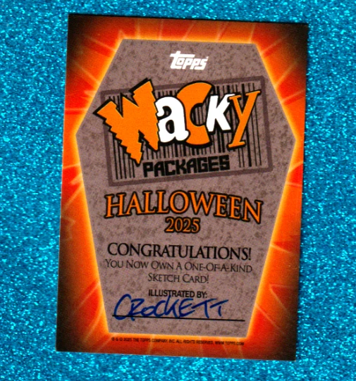 2025 Wacky Packages Halloween All New Series "GHOUL & PLENTY" SKETCH by CROCKETT - Image 2 of 2