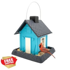 North States Village Collection - Fiesta Blue Cottage Bird Feeder: Hanging Bi...