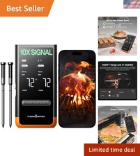Wireless Bluetooth Smart Meat Thermometer: Standalone Base, Smart WiFi Thermo...
