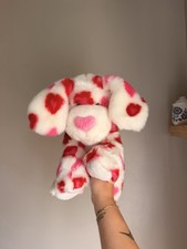 Build-A-Bear Hearts Fur You Puppy Valentine Dog Plush Pink Red Hearts Stuffed