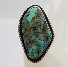 Handsigned Sterling Silver .925 Large Turquoise Ring Size 8 - 18.3g