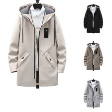 Men's Hooded Windbreaker Coat for Daily Casual Wear Spring Autumn Season