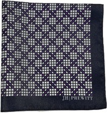 Men  s Pocket Square - Motivo a Scacchi - 100 Italian Silk, Handkerchief, New