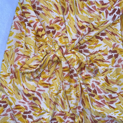 Abito donna Nine West grande finto avvolgente floreale manica svolazzante giallo arancione NUOVO - Foto 10 di 21