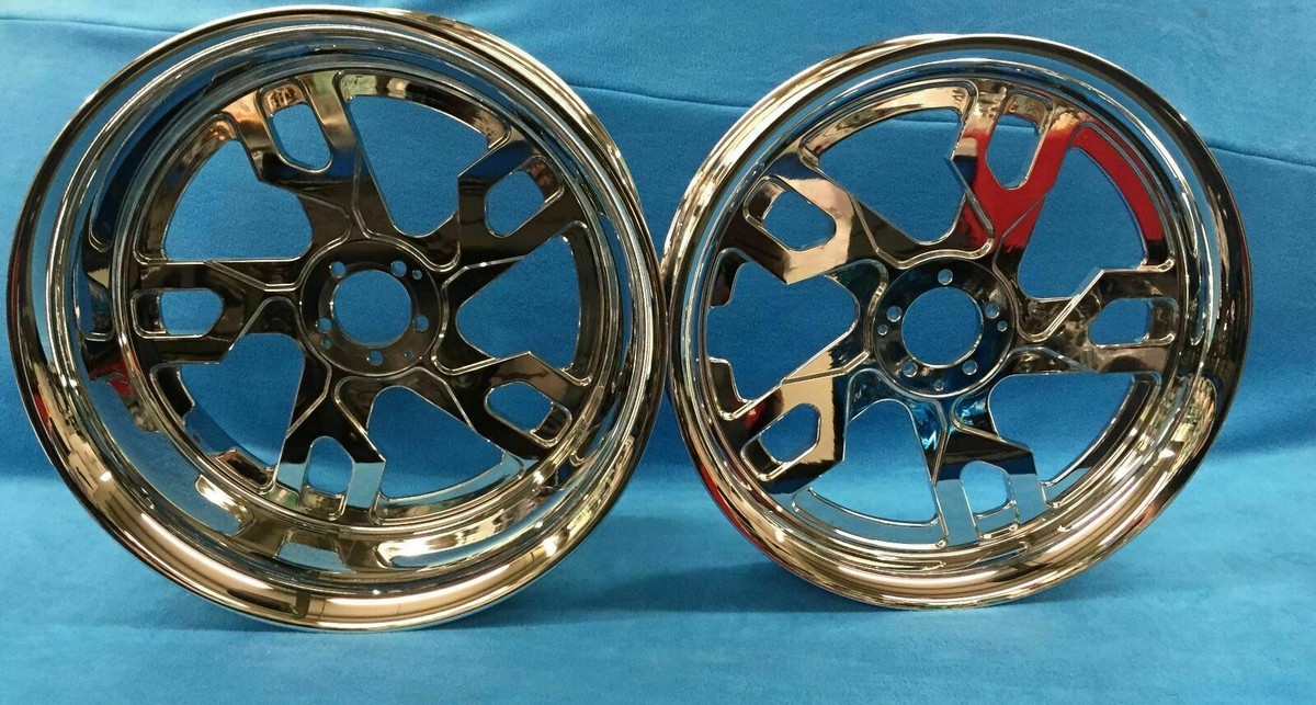 300 FAT TIRE CHROME WARLOCK WHEEL PACKAGE FOR 12-20 KAWASAKI NINJA