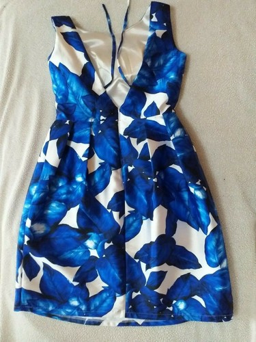 abito vestito donna ragazza Chi Chi London bianco e blu elettrico taglia 46  IT | eBay