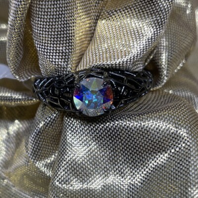 Fragrant Jewels Ring Sz. 8 Iridescent Stones Dark Desires Rare. Non Collection