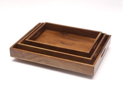 Inclined Concept Brown Wooden Tray Designer Handmade Style kitchen Decorative