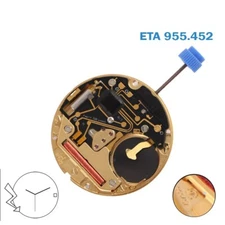 ETA 955.452 Swiss Watch Super Quartz Movement, 7 Jewels, White Date Disk on 3.