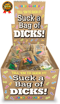 Candy Prints Suck a Bag of Dicks Assorted Flavors 100 Bags per Counter Display