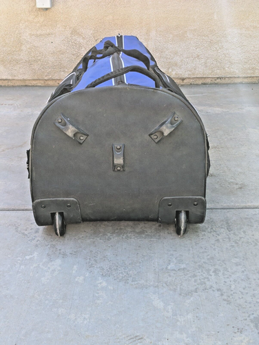 Mizuno Blue Black Large Golf Bag Cover Travel Bag with Wheels - Picture 18 of 21