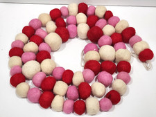Valentines Pink Red Wool Garland Home Decor 6FT