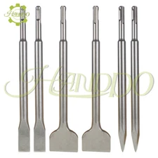 6 Pcs SDS plus Chisel Set Concrete Drill Bit Set Rotary Hammer Bits US