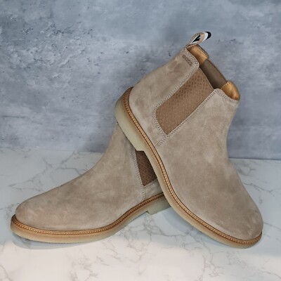 HUGO BOSS Tunley Cheb Chelsea Boots Suede Beige UK EU 43